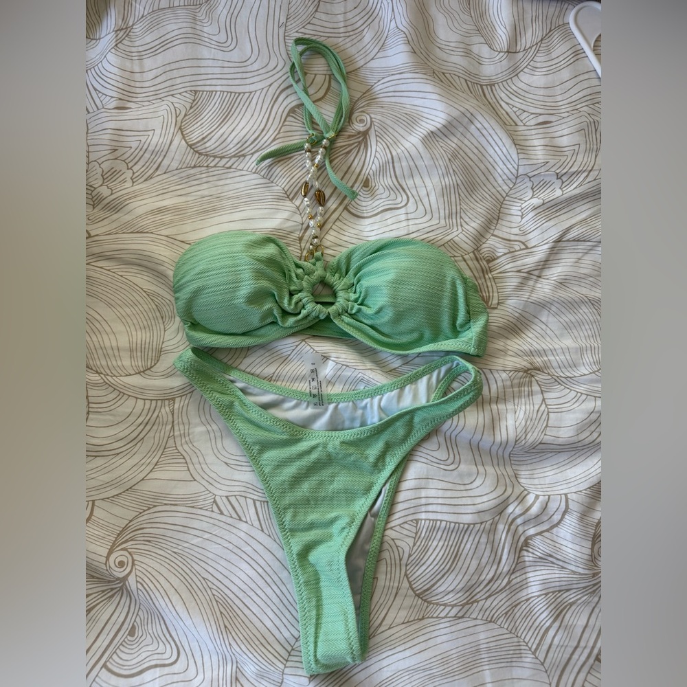 Green Seashell Bikini Set